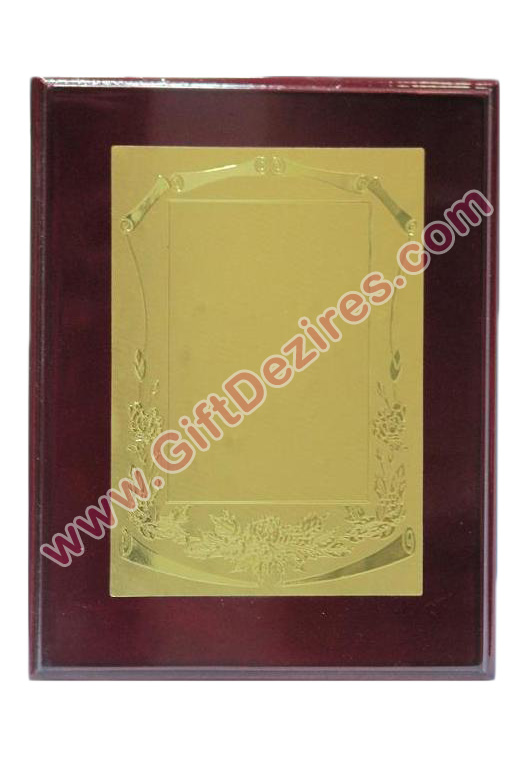 Wooden Plaque with Golden Plate